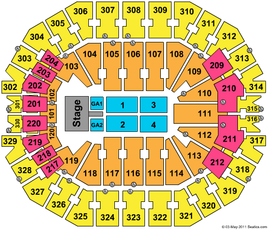 KFC Yum! Center Seating Chart